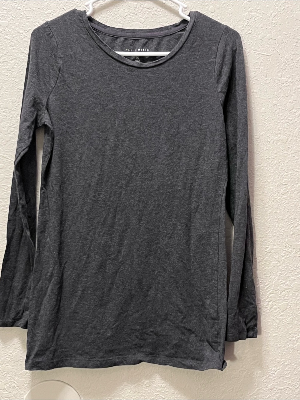 The Limited Women's Long-Sleeve Crewneck Top - Charcoal Gray